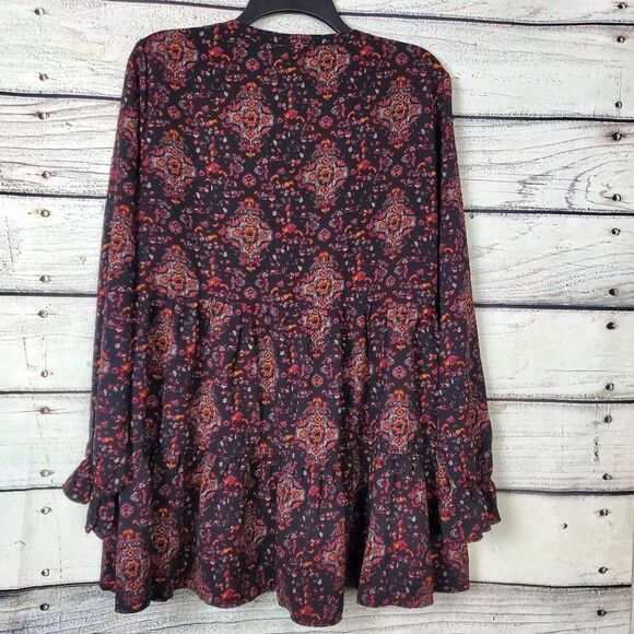 Maurices Women’s Boho Floral Tunic Blouse Long Sleeve Size L - Picture 6 of 9